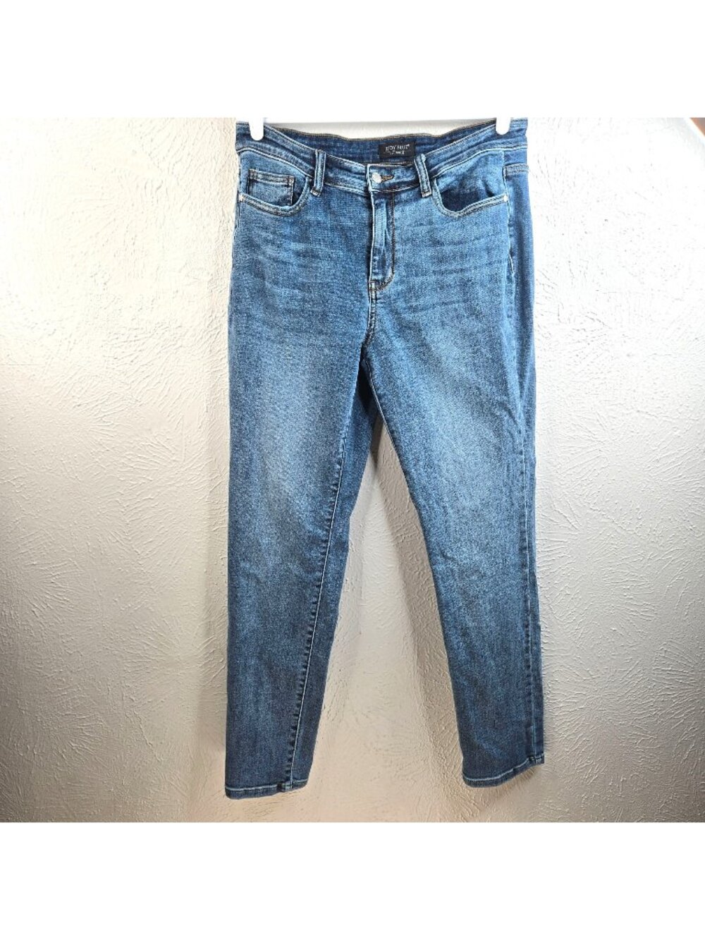 Judy Blue Straight Jeans 13/31 High Rise Medium Blue Wash Slim Fit Stretch Denim
